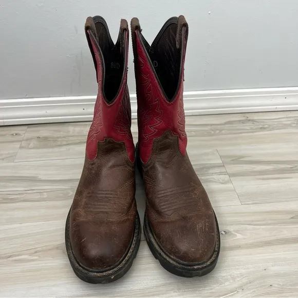 Ariat Work Red and Brown Cowboy Western Boots