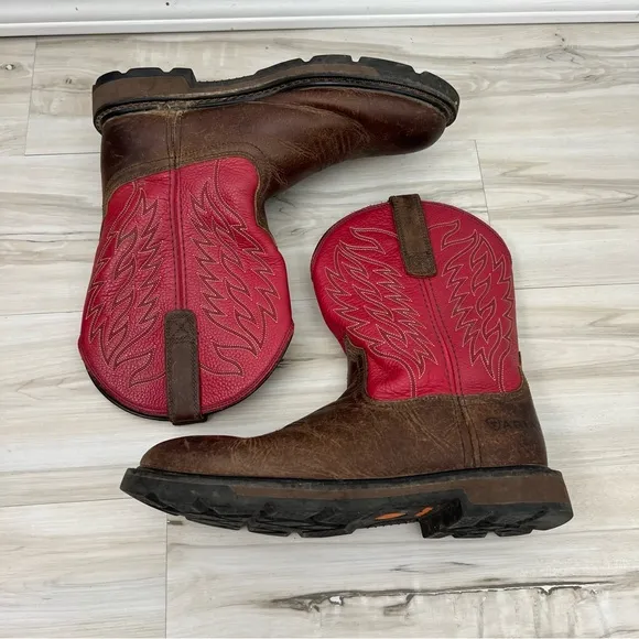 Ariat Work Red and Brown Cowboy Western Boots