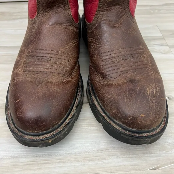 Ariat Work Red and Brown Cowboy Western Boots