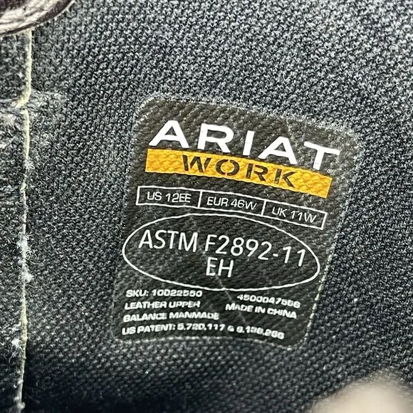 Ariat Workhog Boots Men's 12 EE Cowboy Western Leather