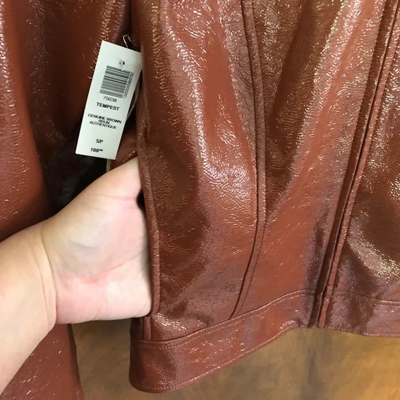 Aritzia Wilfred Tempest Aviator Jacket Genuine Brown NWT Vegan Sherpa Vinyl Y2K