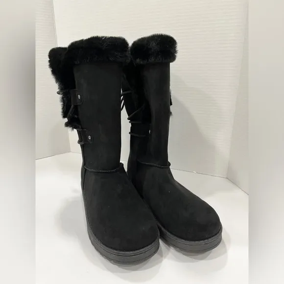 Arizona Jean Co‎ Womens Shawner Flat Heel Winter Boots. Size 9. Color: Black