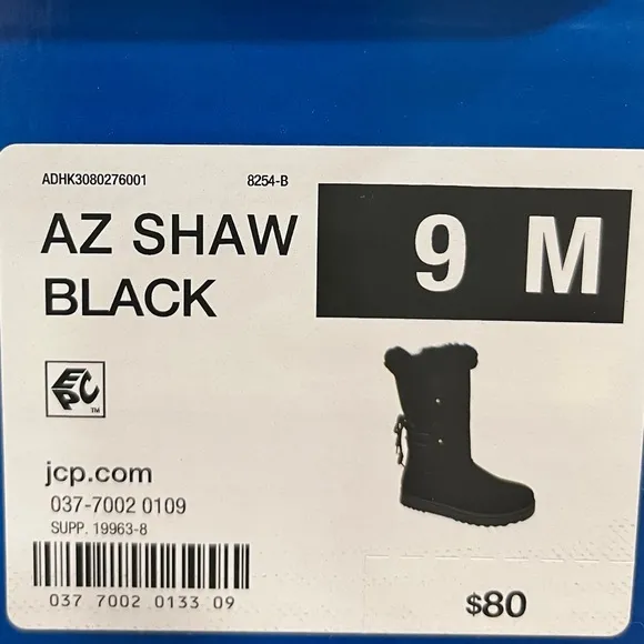 Arizona Jean Co‎ Womens Shawner Flat Heel Winter Boots. Size 9. Color: Black