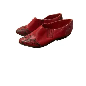 Arpeggios Women’s red leather snakeskin ankle booties Sz 6.5