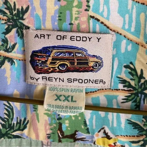 ART OF EDDY Y Golf Palm Trees Tropical button shirt Mens size XXL