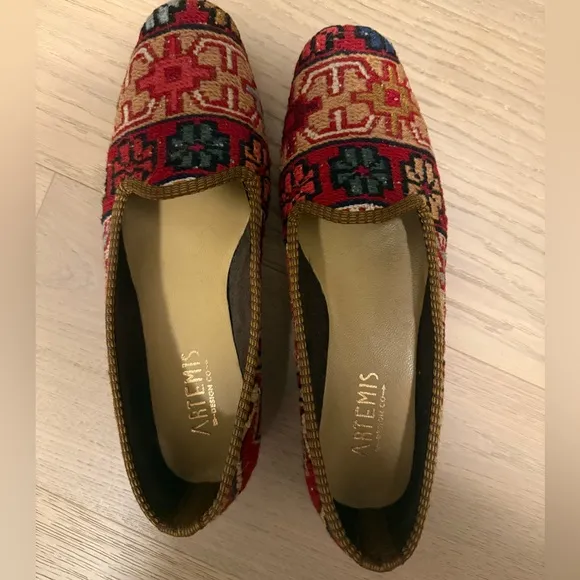 Artemis Design Co Turkish Kilim Red Women's Ballet Flat Shoes - 10/41