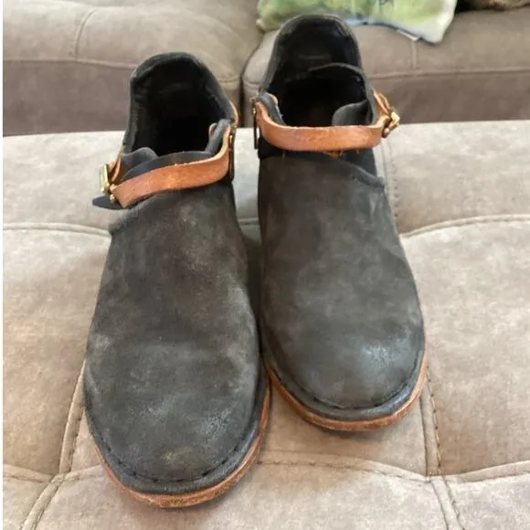 A.S.98 Felix Flat Boot Ankle Bootie Grey Free People Boho Leather US 7.5 8 EU 38