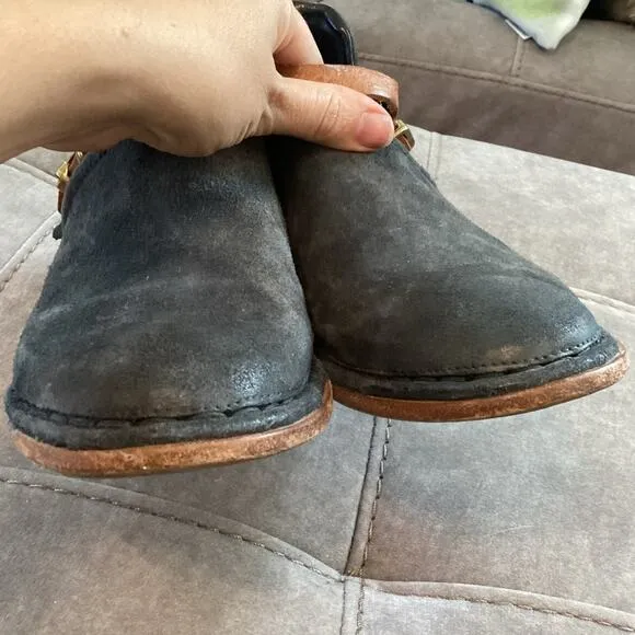A.S.98 Felix Flat Boot Ankle Bootie Grey Free People Boho Leather US 7.5 8 EU 38