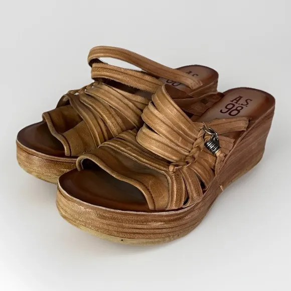 A.S.98 Nicolls Platform Wedge Sandal Size 39 (8.5)