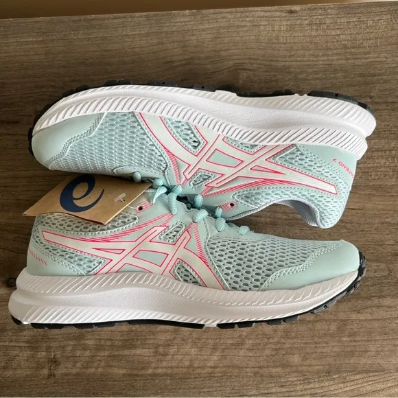 Asics Contend 7 GS Kids Aqua Angel White Sneaker Size 5.5