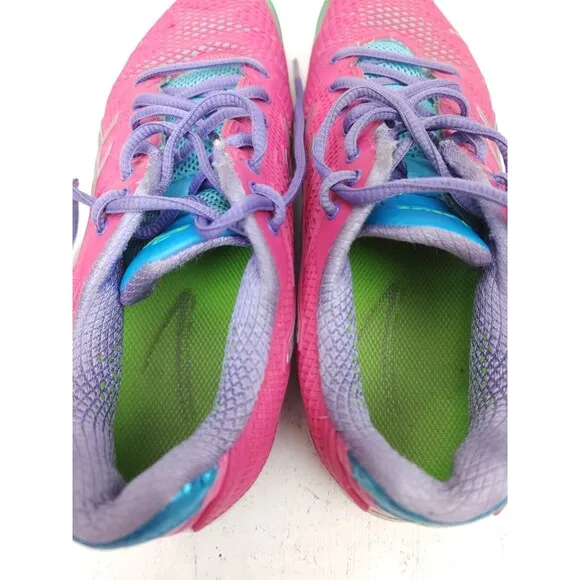 Asics E450J Gel-Solution Speed Flexion Fit Pink Green Purple Running Shoes Sz 7