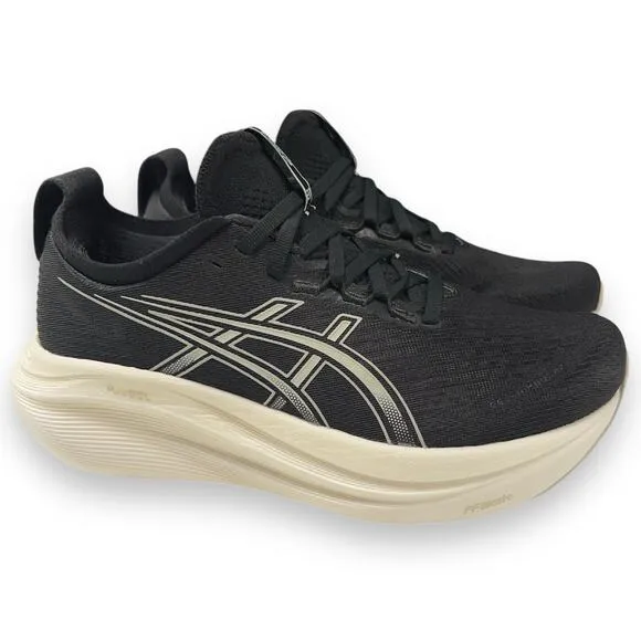 ASICS Gel Nimbus 27 Womens 8.5 WIDE Running Shoes Black EUC!
