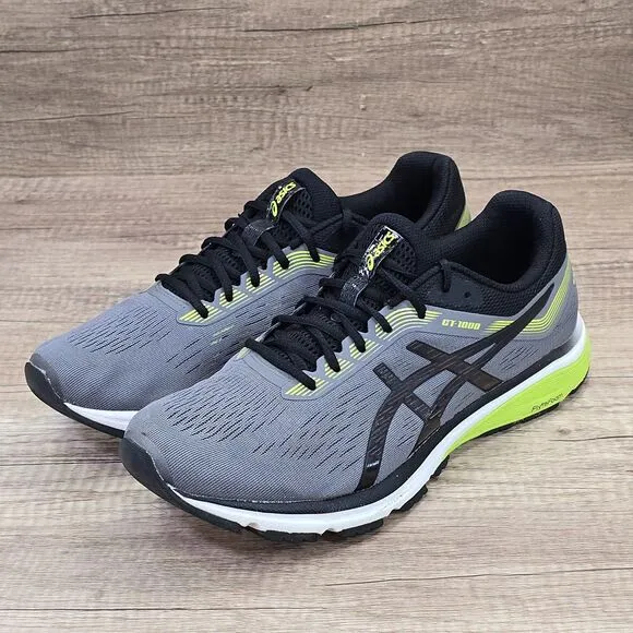 ASICS GT-1000 7 Men's Size 12 Wide Gray Black Running Shoes (1011A038)