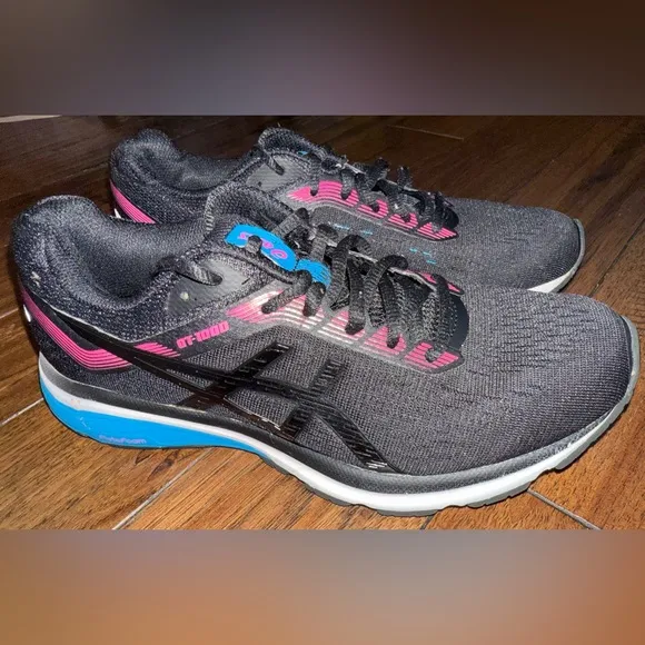 Asics GT 1000 Purple Black Women 8.5 Running Shoes 1012A030 Athletic‎