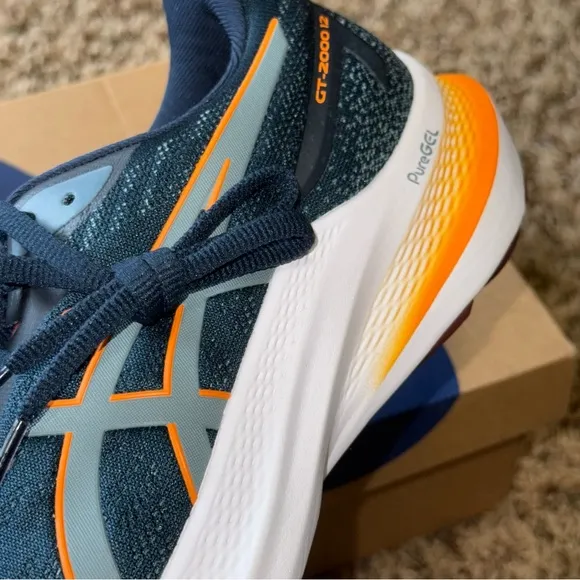 Asics GT-2000 12 French Blue Teal Athletic Running Sneakers Mens Size 9 Wide