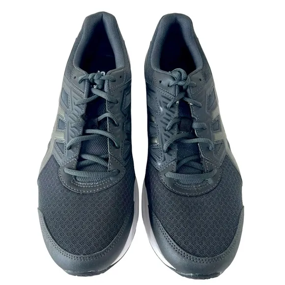 ASICS  mens Black/Steel Grey Synthetic Athletic Shoes Size 12. No Flaws