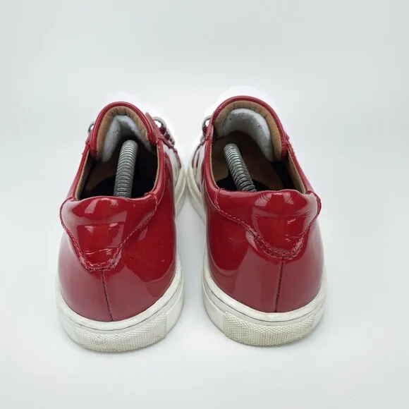 Atlanta Mocassin Womens 38 / 7.5 Slip On Red Patten Leather Flat Moccasin Shoes