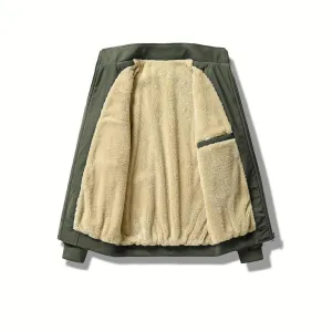 Avencea - Warm winter jacket for men in army green, navy blue, black, gray, and khaki