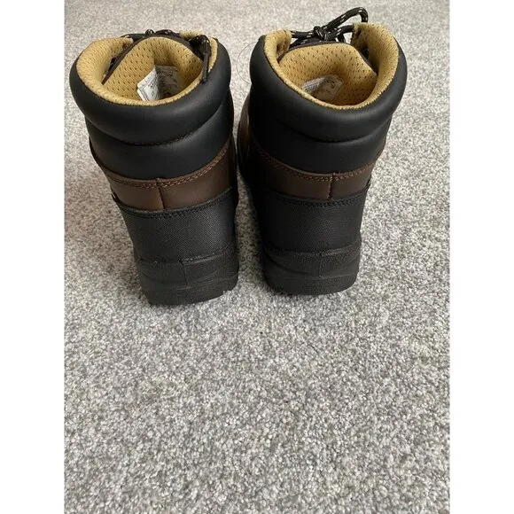 AVENGER Safety Footwear Mens Builder Mid Brown Faux Leather Work Boots