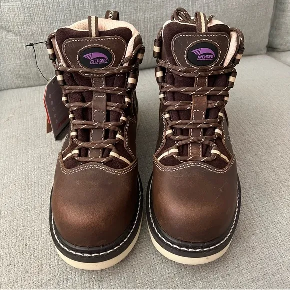 Avenger Women’s Wedge Lace-Up Work Boots Size 7.5