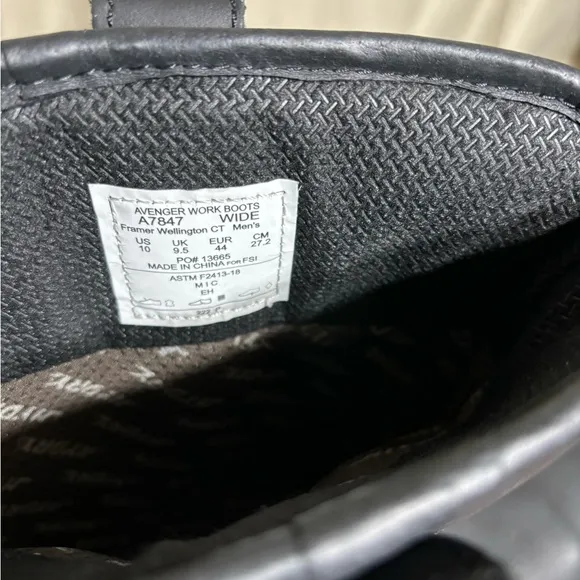 Avenger Work Boots Framer Wellington Men Size 10 Wide