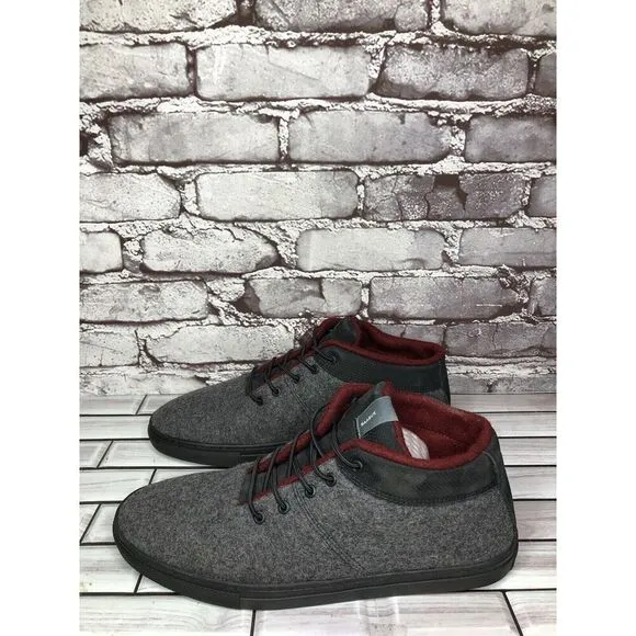 Baabuk Sky Wooler Gray High Top Wool Fabric Sneakers Shoes Men Sz 42EU/9M US