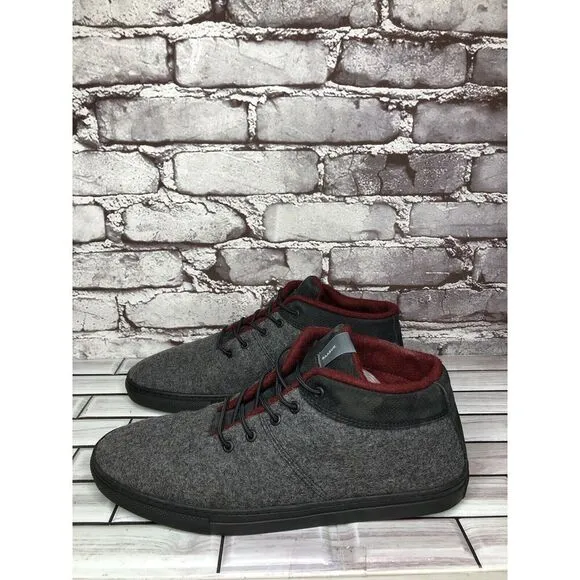 Baabuk Sky Wooler Gray High Top Wool Fabric Sneakers Shoes Men Sz 42EU/9M US
