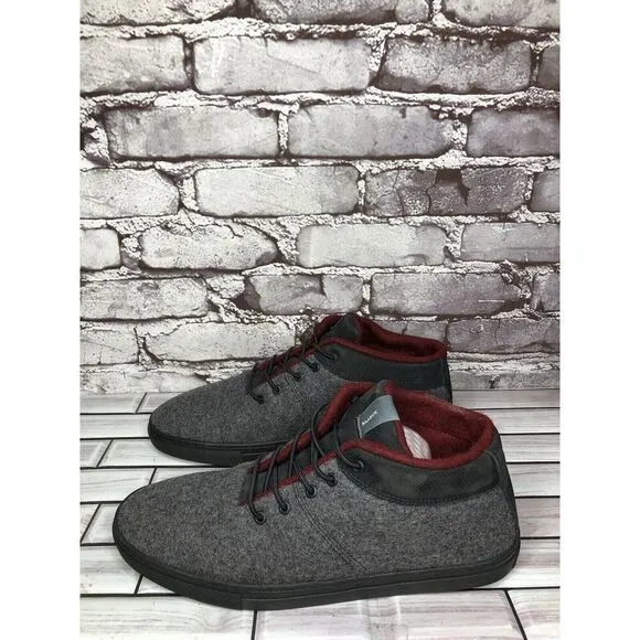 Baabuk Sky Wooler Gray High Top Wool Fabric Sneakers Shoes Men Sz 42EU/9M US