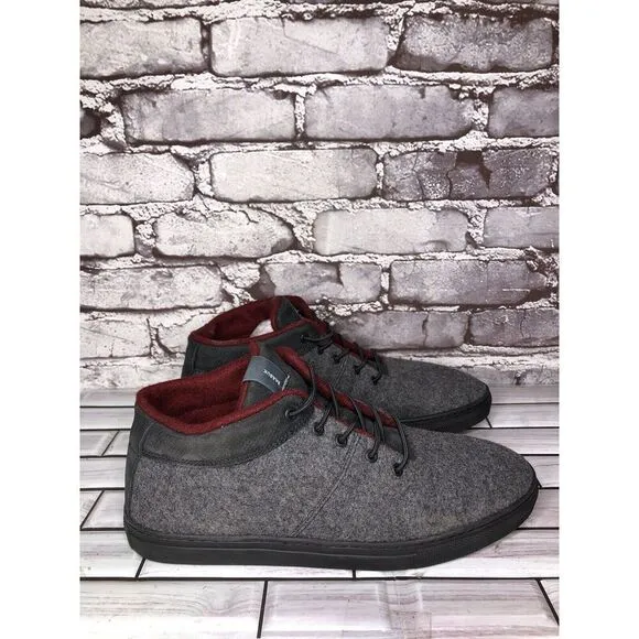 Baabuk Sky Wooler Gray High Top Wool Fabric Sneakers Shoes Men Sz 42EU/9M US