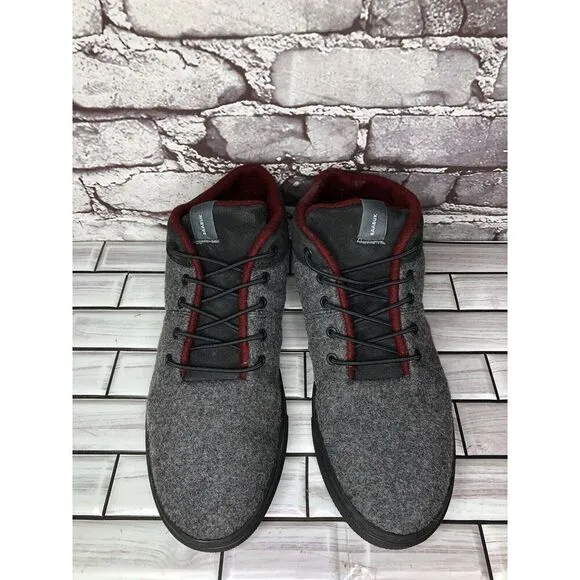 Baabuk Sky Wooler Gray High Top Wool Fabric Sneakers Shoes Men Sz 42EU/9M US
