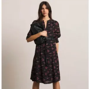 BA&amp;SH Calliope Dress Carbon Printed Brown Purple Sz XS {AA29}