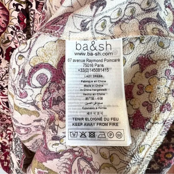 Ba&amp;sh Zael Printed Midi Dress Size US 8
