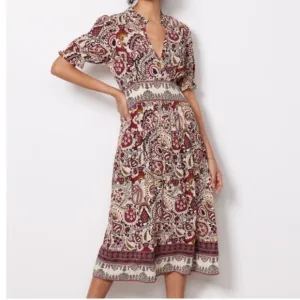 Ba&amp;sh Zael Printed Midi Dress Size US 8