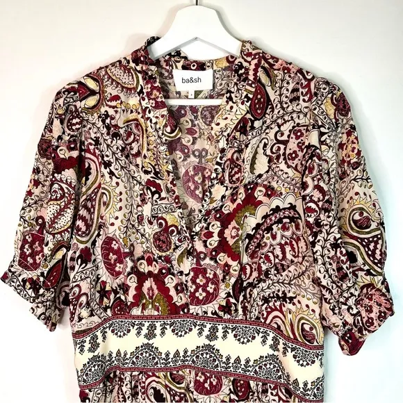 Ba&amp;sh Zael Printed Midi Dress Size US 8