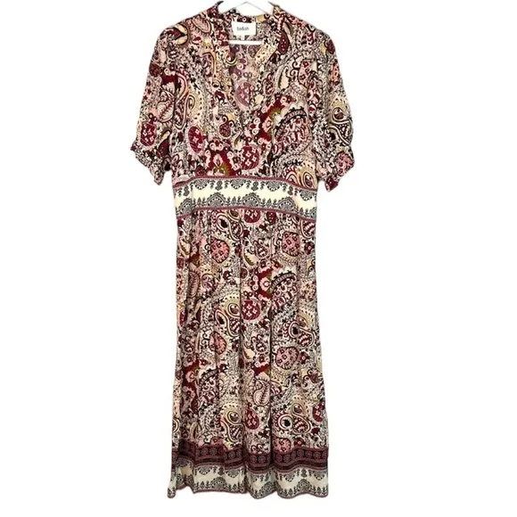 Ba&amp;sh Zael Printed Midi Dress Size US 8