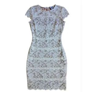 Badgley Mischka Belle lace overlay shift dress cocktail 2