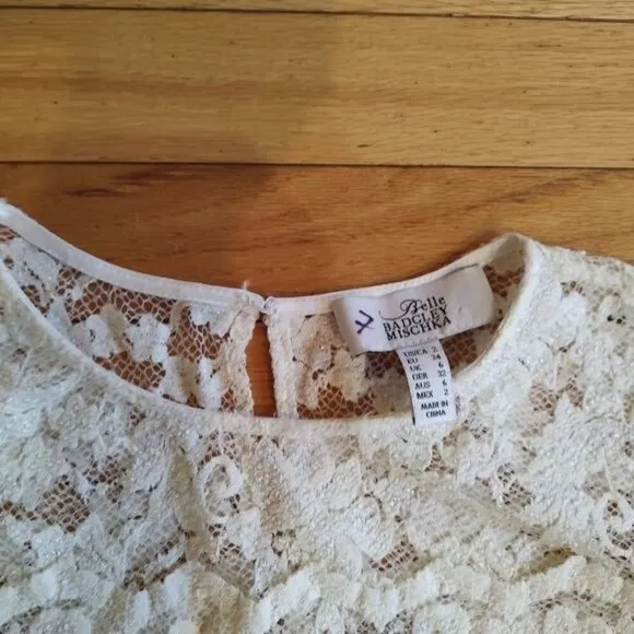 Badgley Mischka Belle lace overlay shift dress cocktail 2