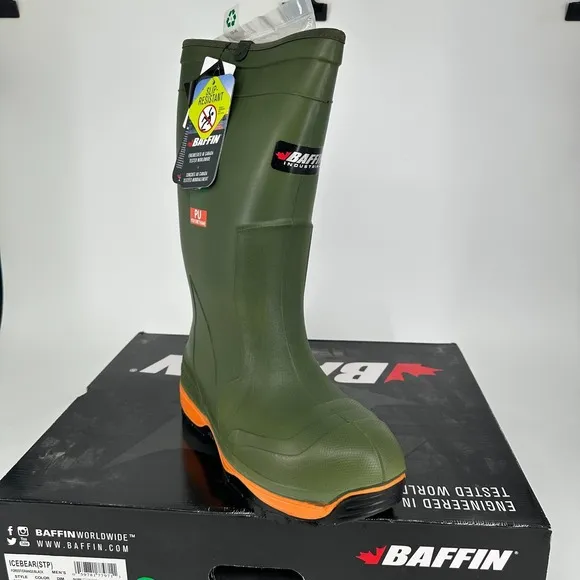 Baffin Boots Icebear (STP) Safety Toe &amp; Plate Mens 13 Rubber Work -58° F Rated