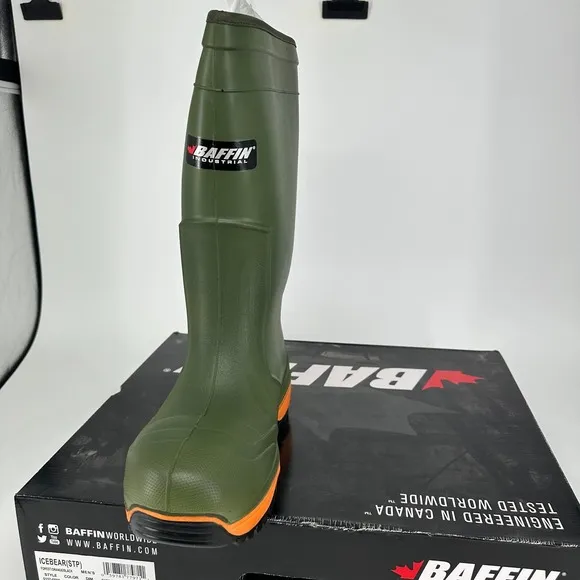 Baffin Boots Icebear (STP) Safety Toe &amp; Plate Mens 13 Rubber Work -58° F Rated