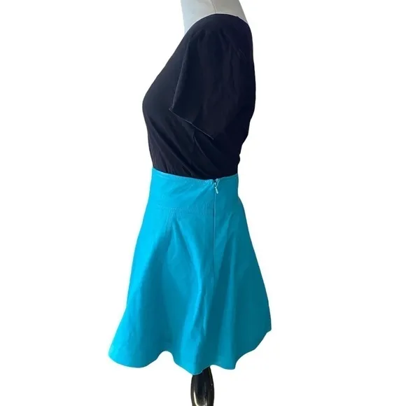 Bagatelle Aqua Leather Skater Skirt SZ L