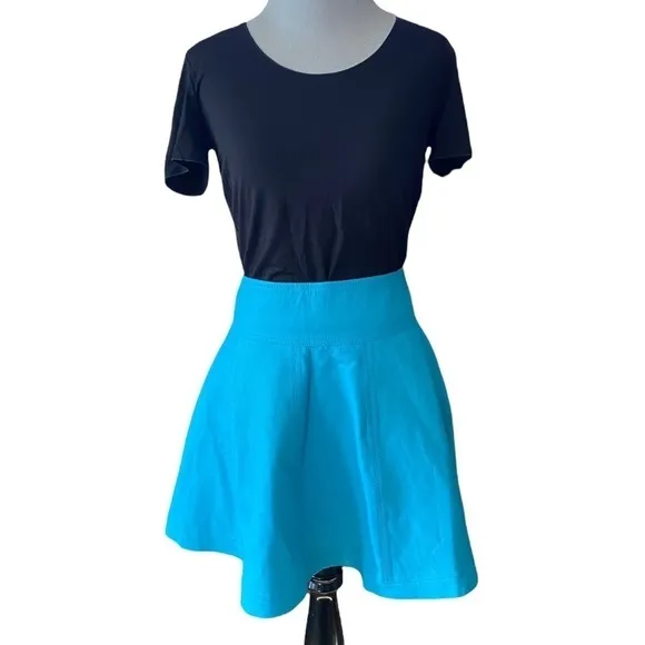 Bagatelle Aqua Leather Skater Skirt SZ L