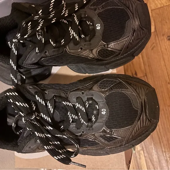 Balenciaga Black Athletic Shoes Rugged Design