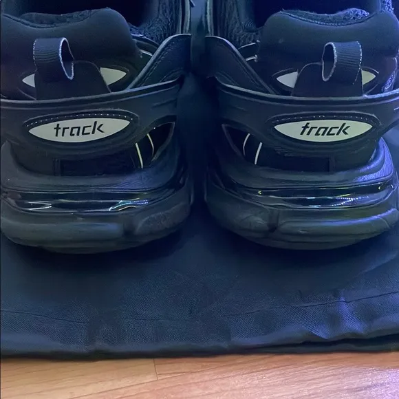 Balenciaga Black Athletic Shoes with Rugged Design