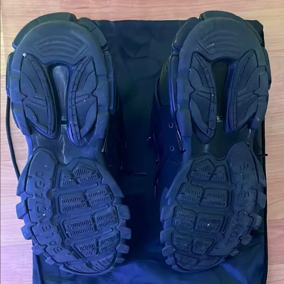 Balenciaga Black Athletic Shoes with Rugged Design