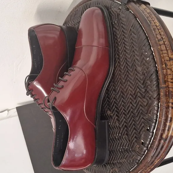 Bally Treny 1 Men's Burgundy Tone Leather Dress Shoes Size 9.5 M Candy Red