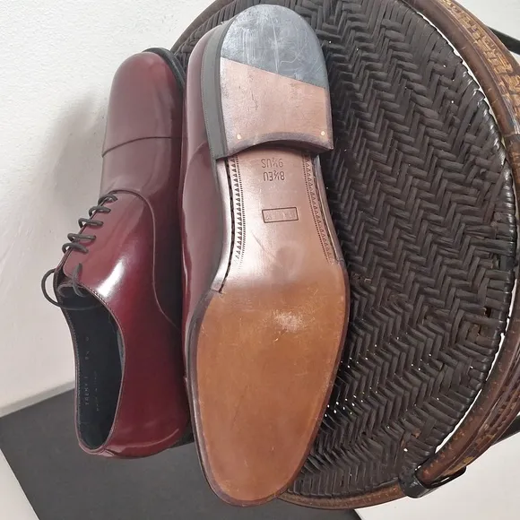 Bally Treny 1 Men's Burgundy Tone Leather Dress Shoes Size 9.5 M Candy Red