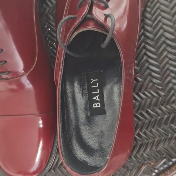 Bally Treny 1 Men's Burgundy Tone Leather Dress Shoes Size 9.5 M Candy Red