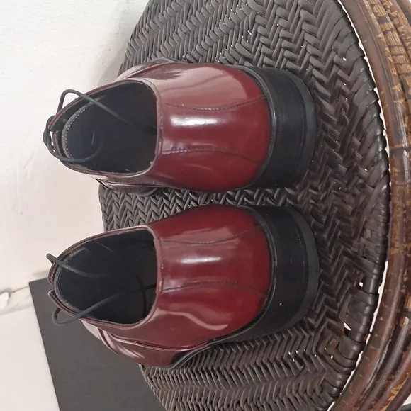 Bally Treny 1 Men's Burgundy Tone Leather Dress Shoes Size 9.5 M Candy Red