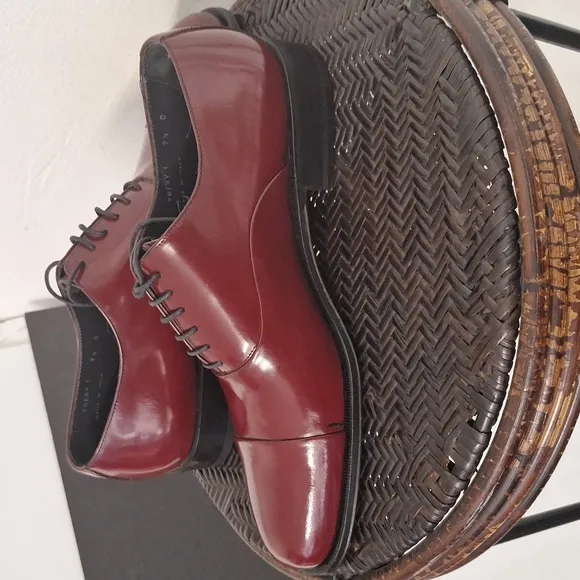Bally Treny 1 Men's Burgundy Tone Leather Dress Shoes Size 9.5 M Candy Red