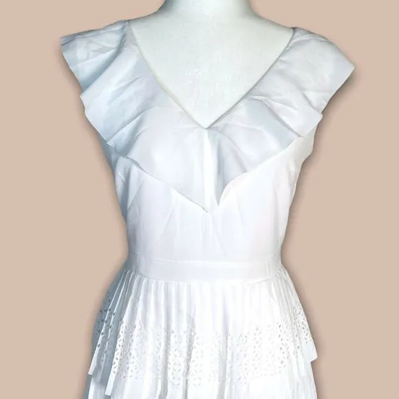 BANANA REPUBLIC ANGELIC GODDESS TIERED FLOWY SUMMER PARTY DRESS WHITE - 4